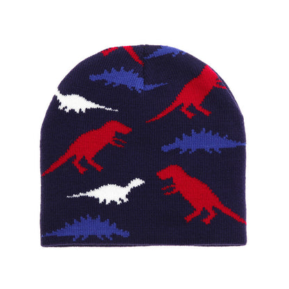 Wholesale Children's Warm Hat Fur Ball Christmas Tree Jacquard Knitted Hat