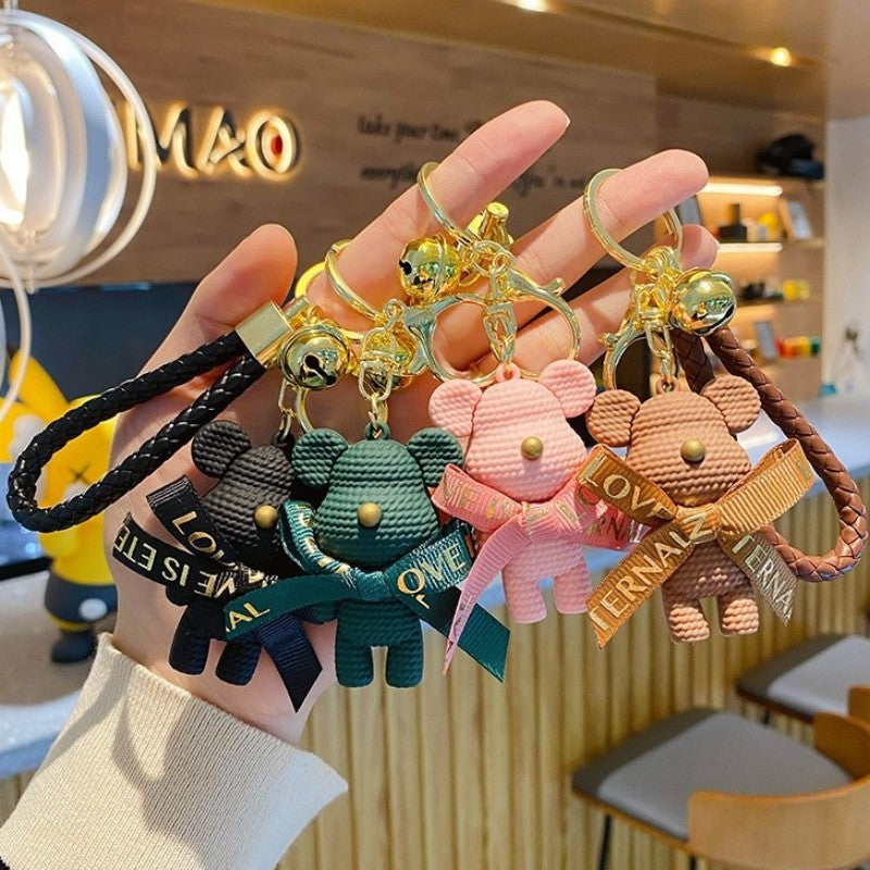 Bow Bear PVC Soft Keychain Cute Keychain