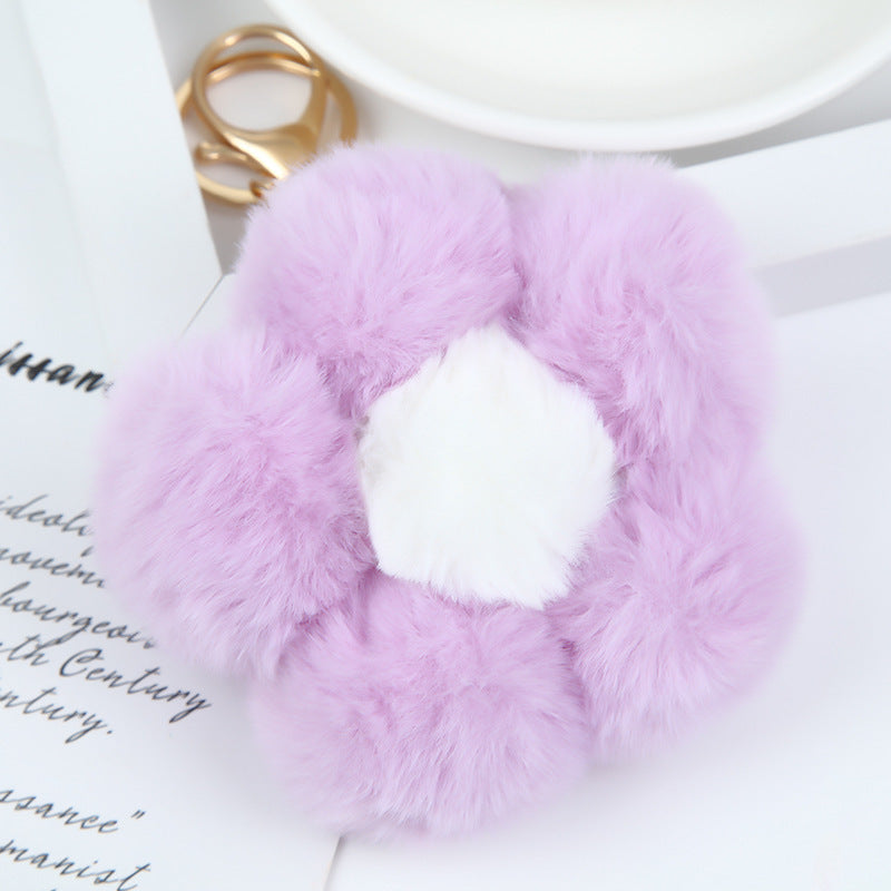 Flower Ball Plush Small Flower Keychain