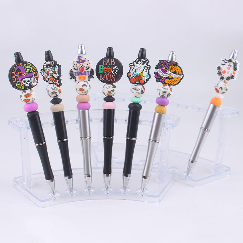 Beaded Pens DIY Creative Cute Cartoon Halloween Silicone