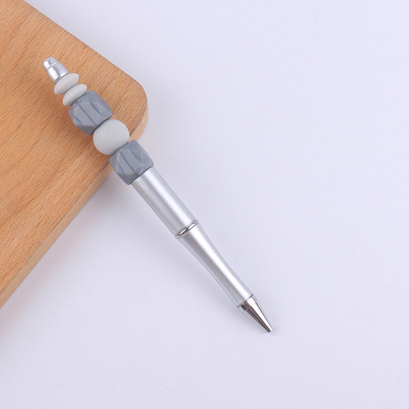Beadable Pens Handmade Colorful Silicone Beaded Ballpoint Pen