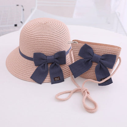 Bowknot Sweet and Lovely Paper Grass Kids Hat