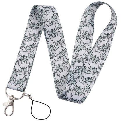 Puppy paw print card holder mobile phone lanyard keychain