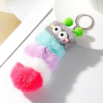 Cute Caterpillar Keys Plush Keychains