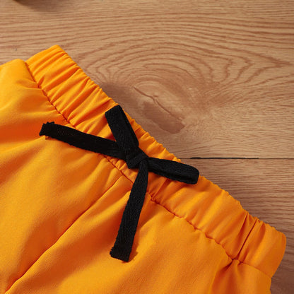 Kids Vest Top + Yellow Shorts Cotton Set Baby Clothes