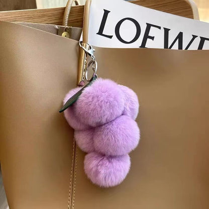 Cute Grape Imitation Rex Rabbit Fur Plush Ball