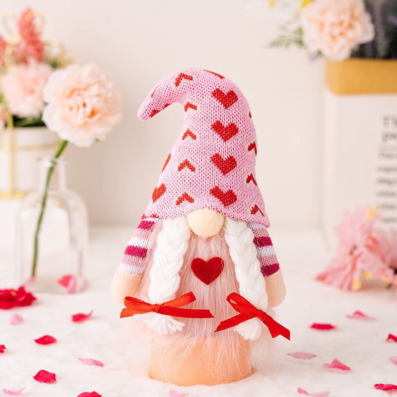 Non-woven Fabric Pink Valentine's Day Doll Ornaments