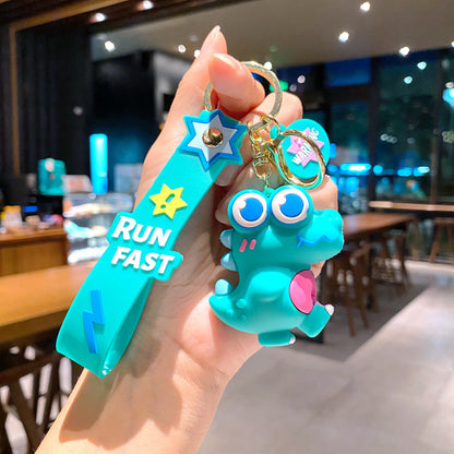 Cartoon Doll Big Eye Dinosaur PVC Soft Glue Keychain