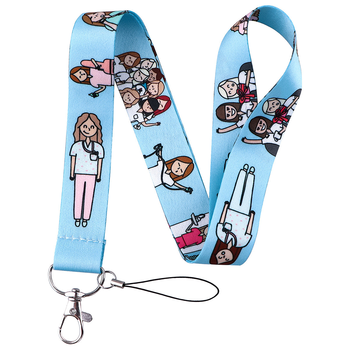 Medical card holder webbing mobile phone lanyard keychain
