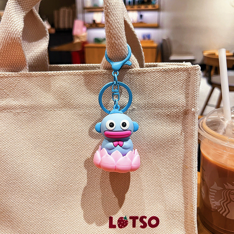 Cartoon Lotus Fish PVC Soft Glue Keychain