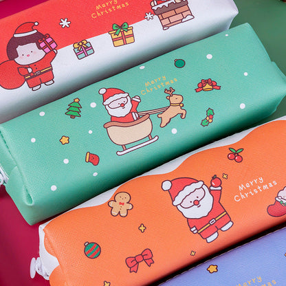 PU Cartoon Christmas Pencil Bags