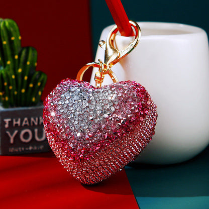 Diamond Luminous Love Car Metal Key Chain Metal