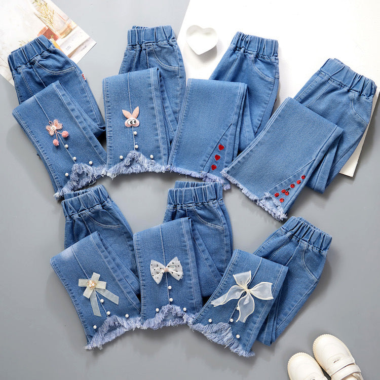 Cotton Medium Large Children's Wide Leg Pants Flared Long Pants