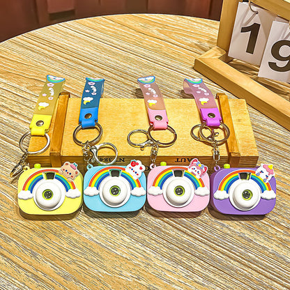 Creative Rainbow Camera Plastic Keychain