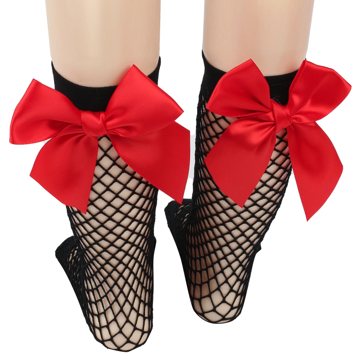 Children's Bowknot Middle Tube Short Fishing Net Sock