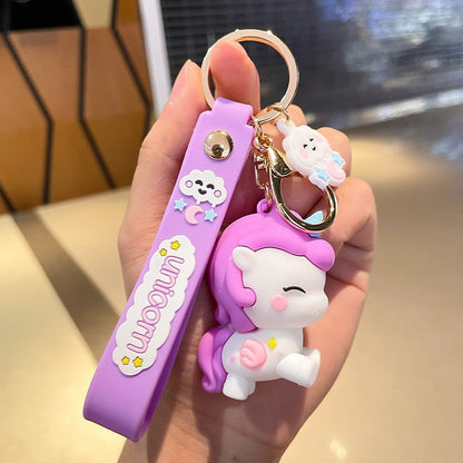 Unicorn Hair Ball Silicone Keychains