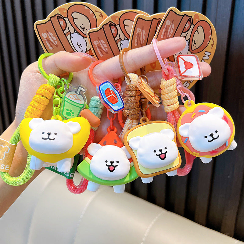 Donut Line Puppy Resin Keychain Cute Keychain