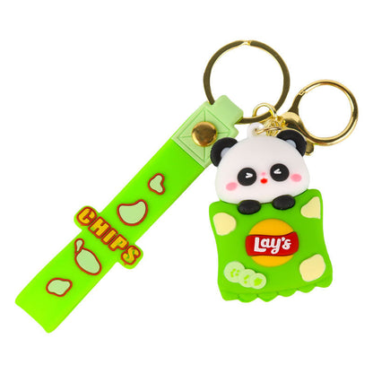Cartoon Pig Panda PVC Soft Glue Keychain