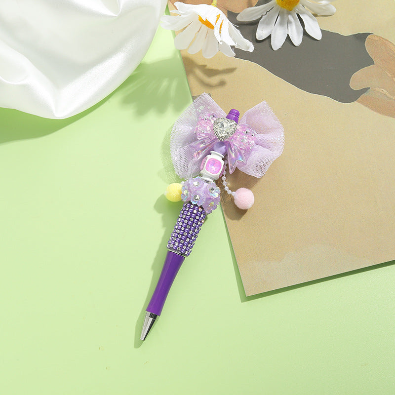 Beaded Pens Colorful Handmade Beaded Twisting Rhinestone Bow