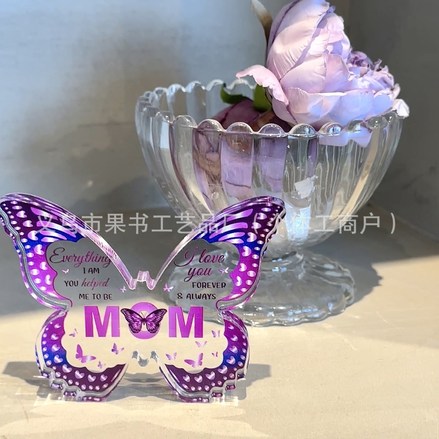 Transparent Acrylic Butterfly Ornaments for Family Birthday Gifts