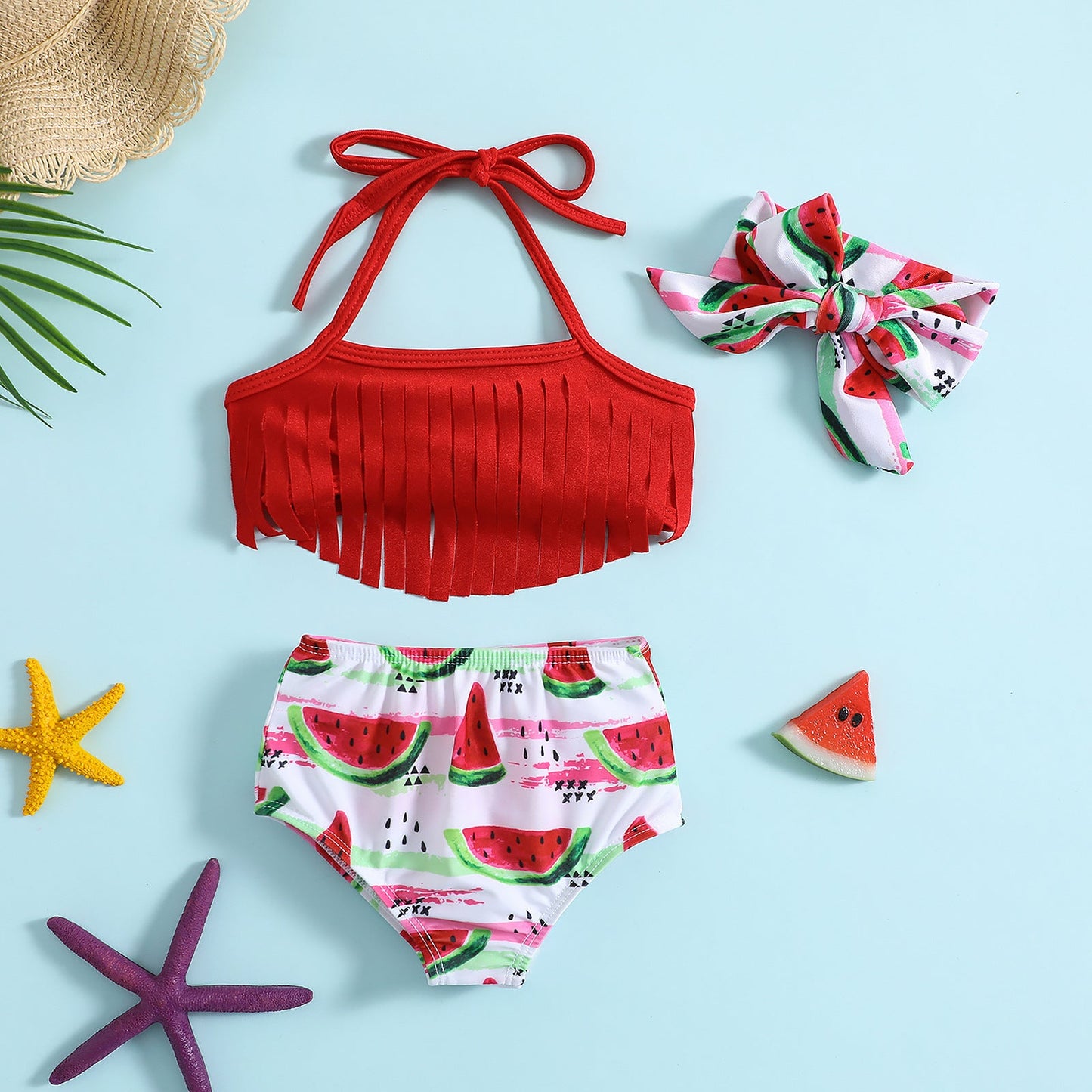Toddler Suspenders Swimsuit Set Polyester Baby Clothes