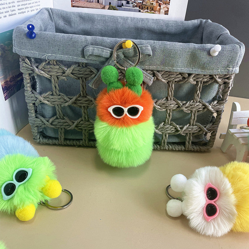 New Cute Caterpillar Plush Keychain