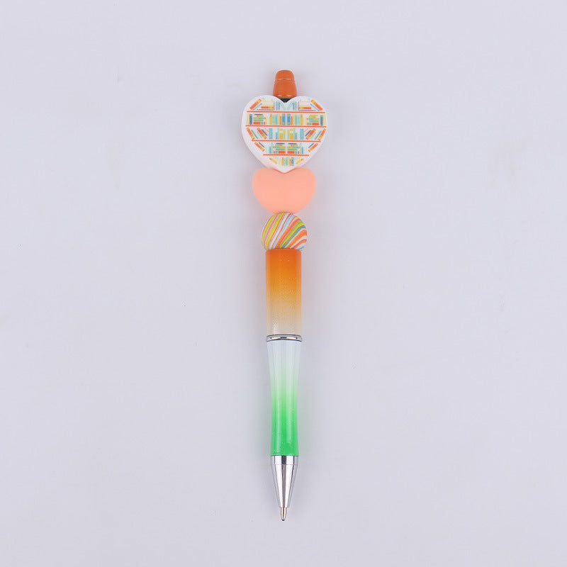 Cartoon Love Series Beadable Silicone Beaded Ballpoint Pen