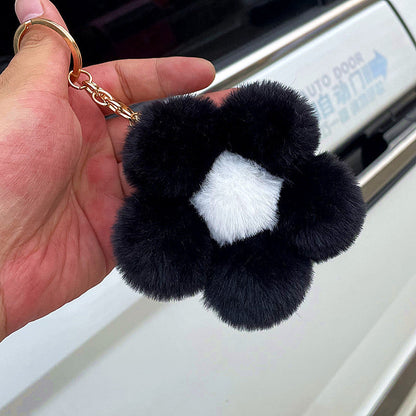 Hairball Flowers Cute Plush Keychain