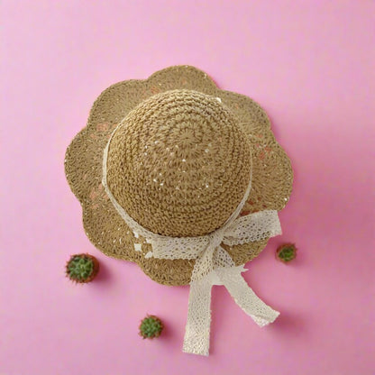 Kids Bow Straw Hat