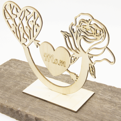 10PCS/PACK Mother's Day Atmosphere Decoration Wooden Ornaments