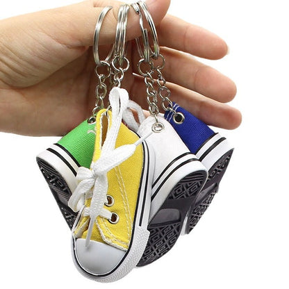 Mini colorful canvas shoe keychain