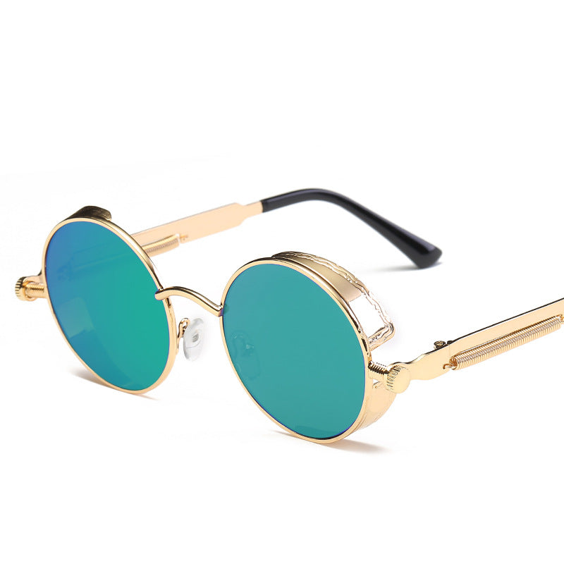Neutrals Punk Fashion Round Retro Sunglasses