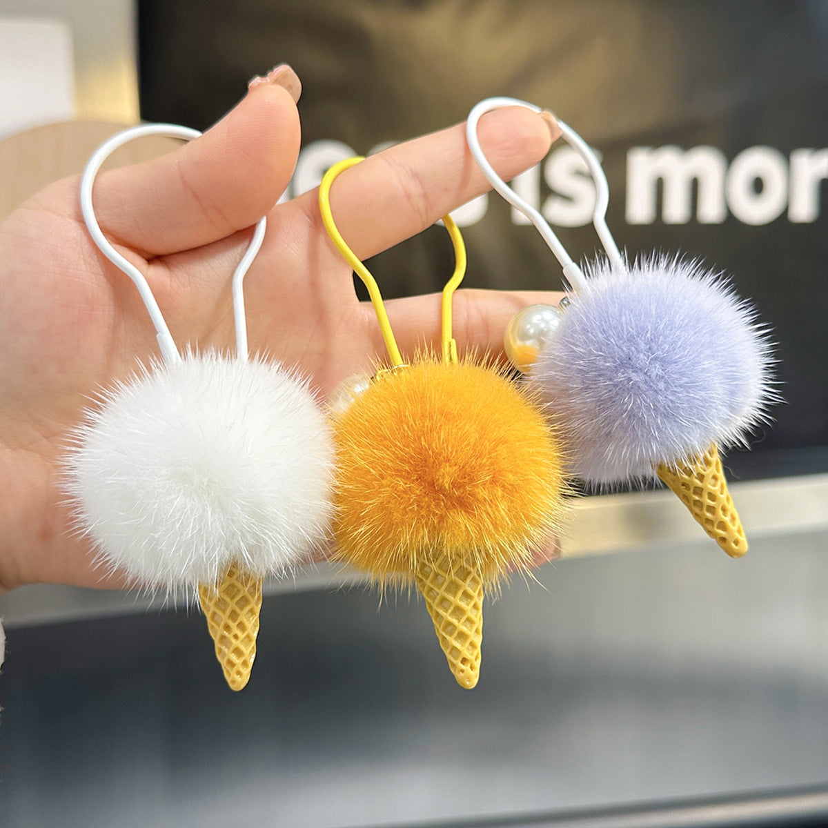 Briquette Ice Cream Plush Keychain