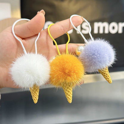 Briquette Ice Cream Plush Keychain