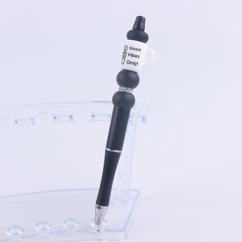 Handmade Bead Pen Cartoon Cup Silicone Ballpoint Pen