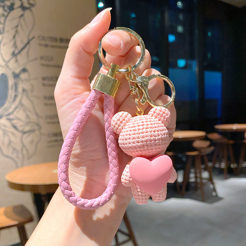 Cartoon Love Bear Resin Keychain Creative Keychain