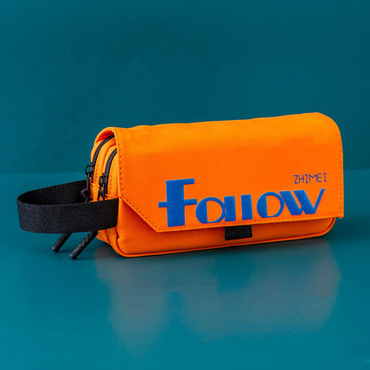 Simple Large Capacity Solid Color Canvas Pencil Case