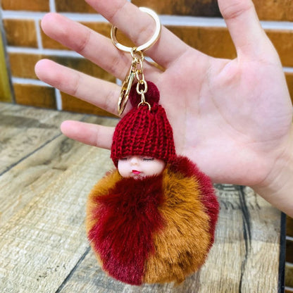 Cute Sleeping Doll Plush Doll Keychain