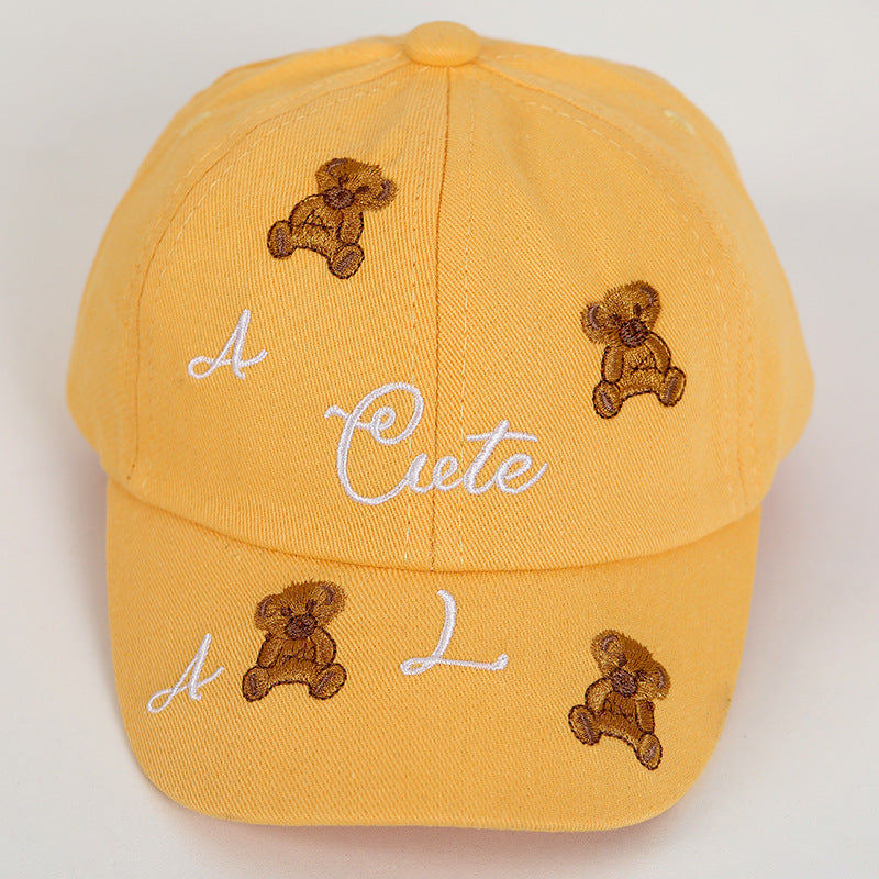 Summer Cotton Teddy Bear Embroidered Children's Baseball Caps