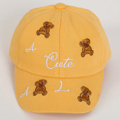 Summer Cotton Teddy Bear Embroidered Children's Baseball Caps