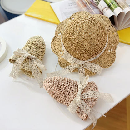 Kids Bow Straw Hat