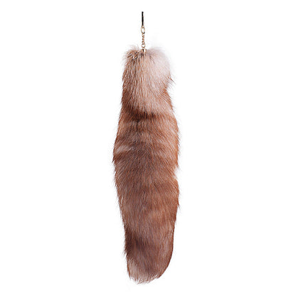 of Oversized Fox Hair Pendant Keychains