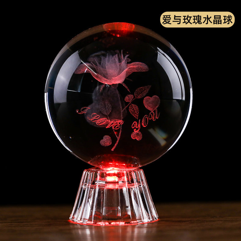 Interior Carved Crystal Glass Handicraft Ornaments