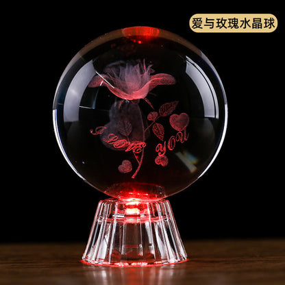 Interior Carved Crystal Glass Handicraft Ornaments
