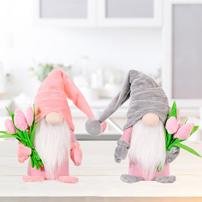 Wholesale of Mother's Day PP Cotton Hand Holding Flower Faceless Elderly Dolls