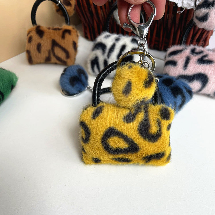 Leopard Cute Plush Cartoon Pendant Car Hair Ball