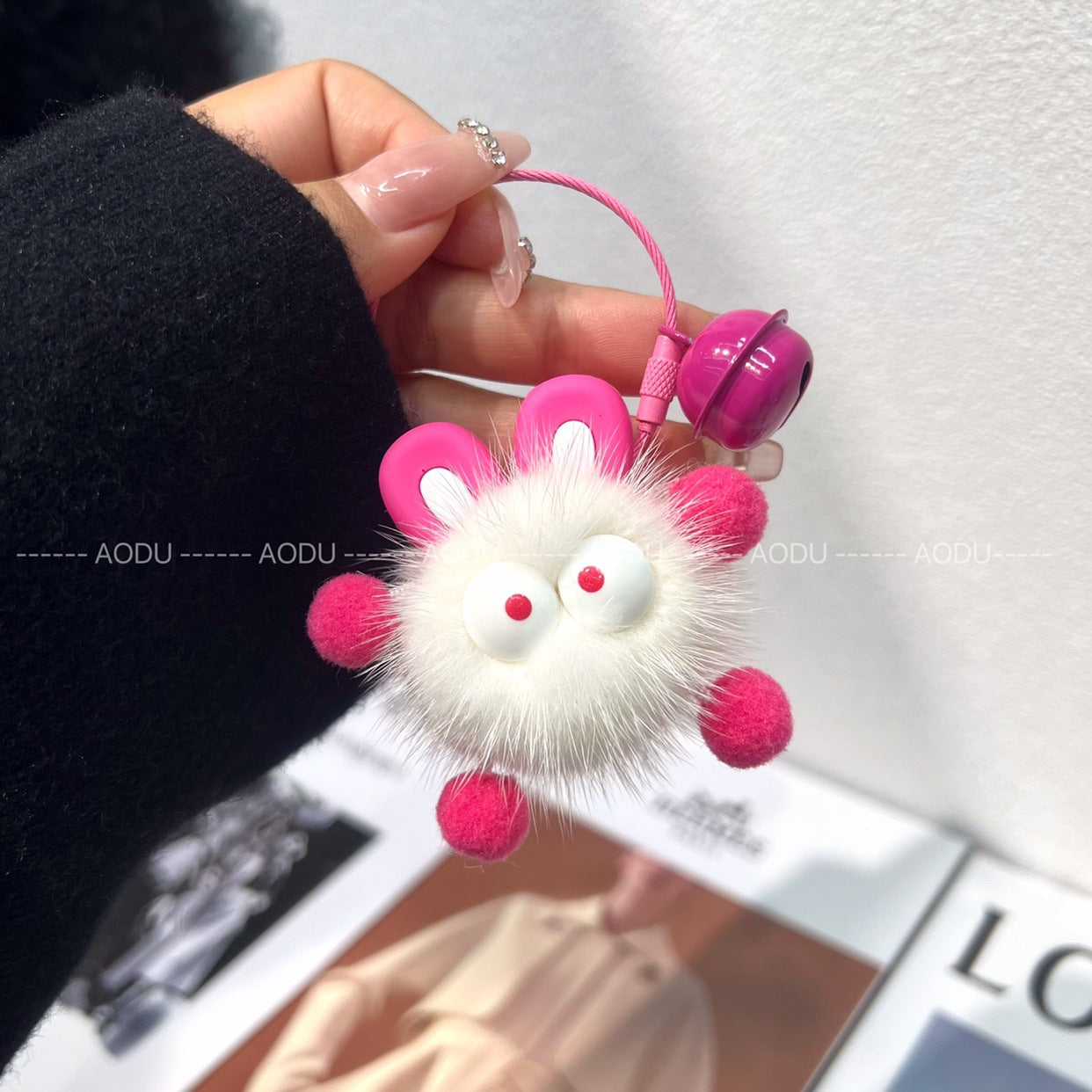 Cute Little Briquettes Pendant Plush Keychain