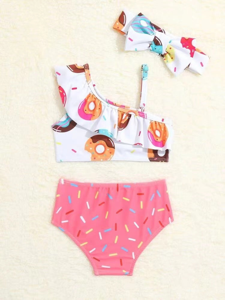 Baby One-Piece Donut Backless Multicolor Split Swimwear