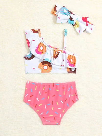 Baby One-Piece Donut Backless Multicolor Split Swimwear