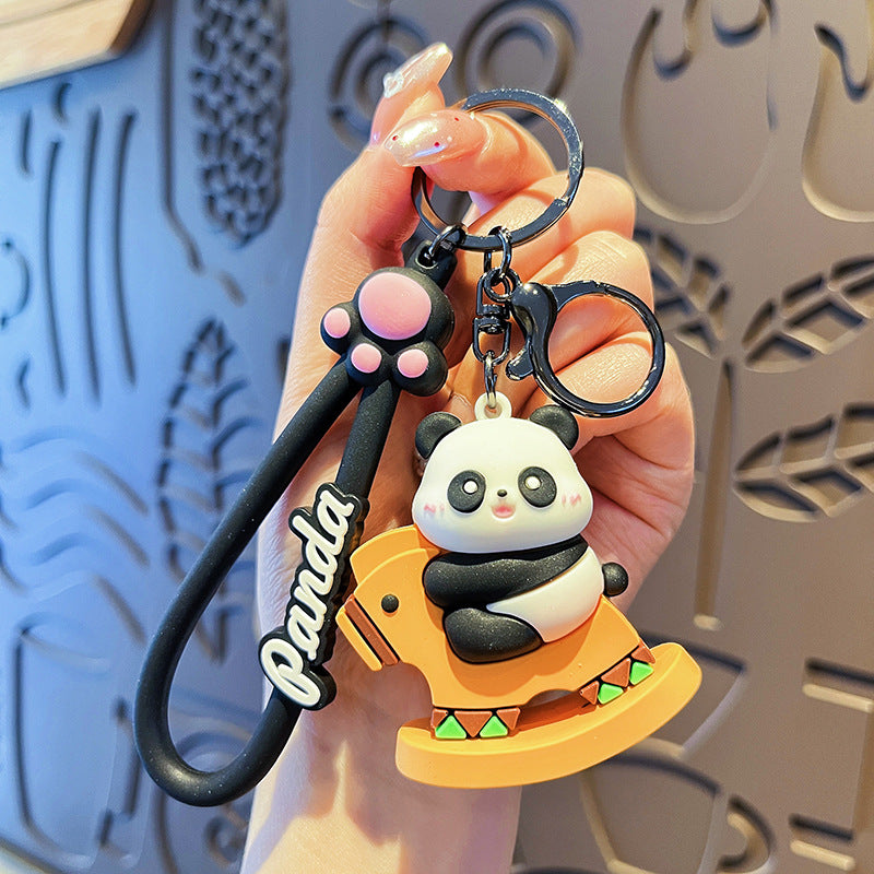 Cartoon Panda PVC Soft Keychain Creative Keychain
